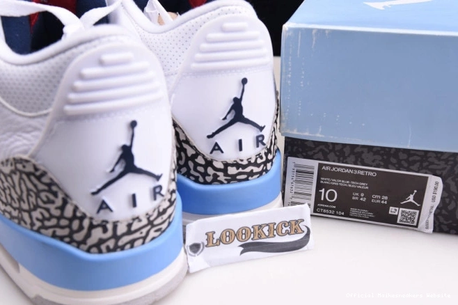 Official Maikesneakers UNC CT8532-104 Jordan 3 Air 0724